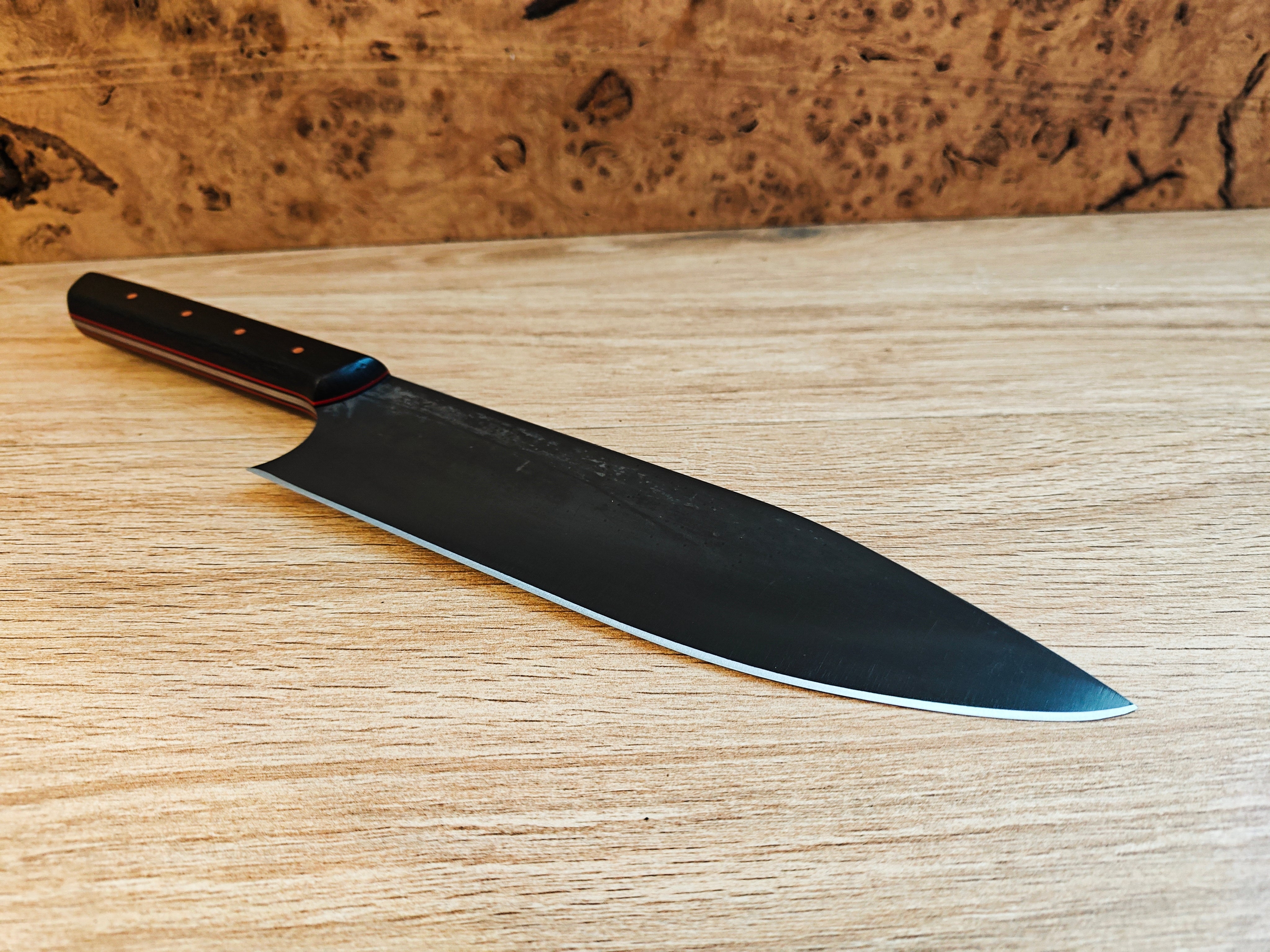 80crv2 high carbon steel slicer/chopper with irish bog oak