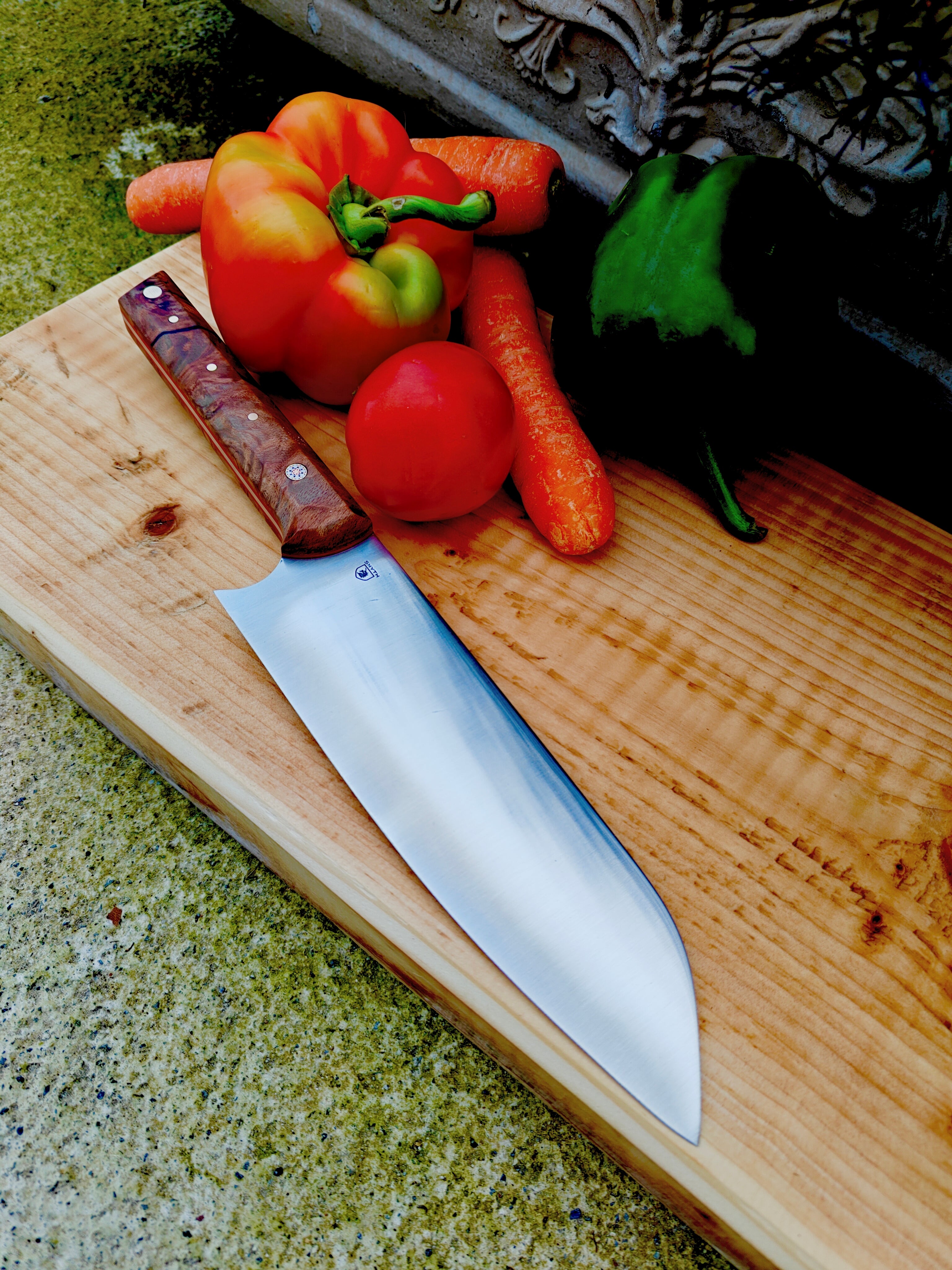 14c28n stainless,with stabalised irish  beech burl