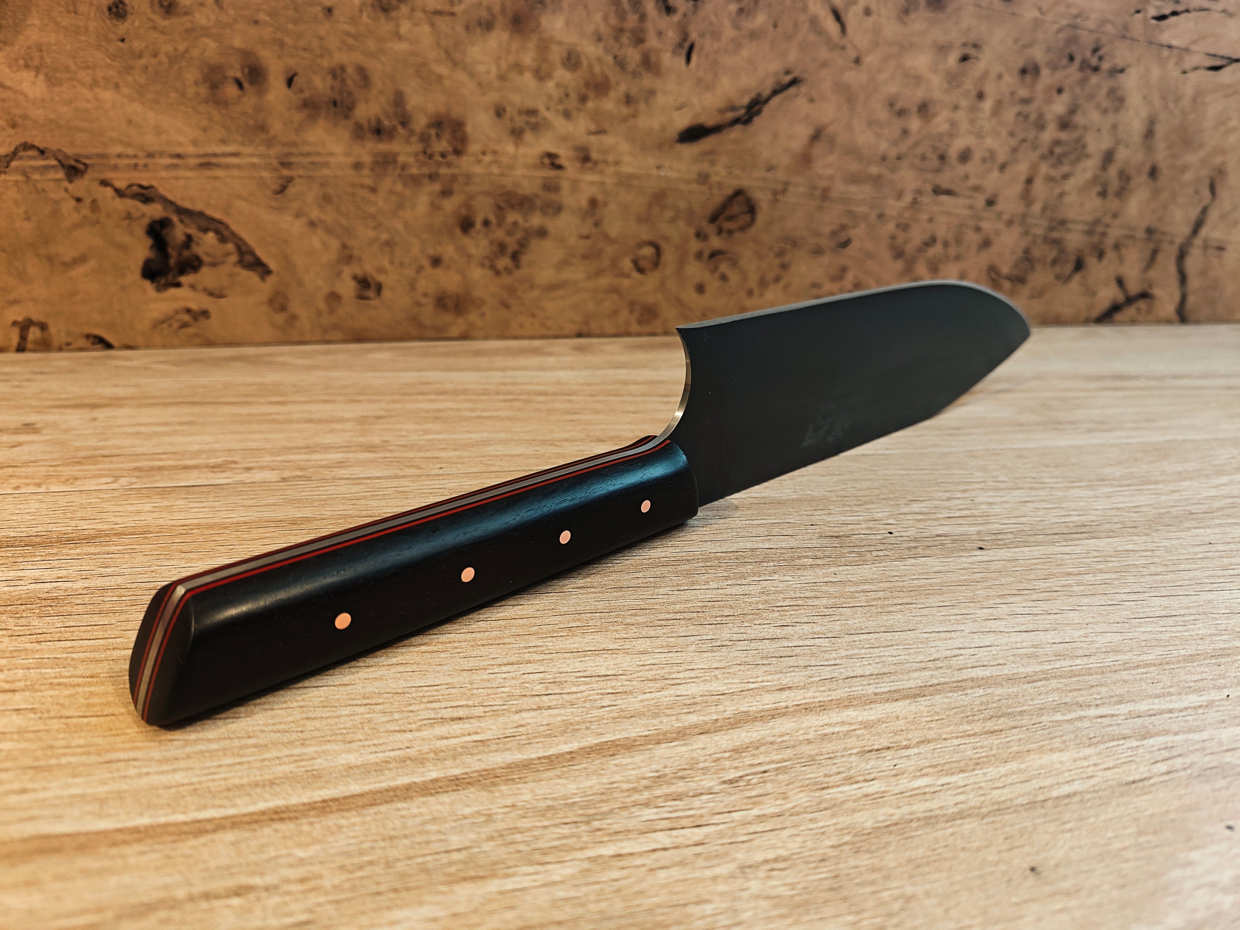 80crv2 high carbon steel slicer/chopper with irish bog oak