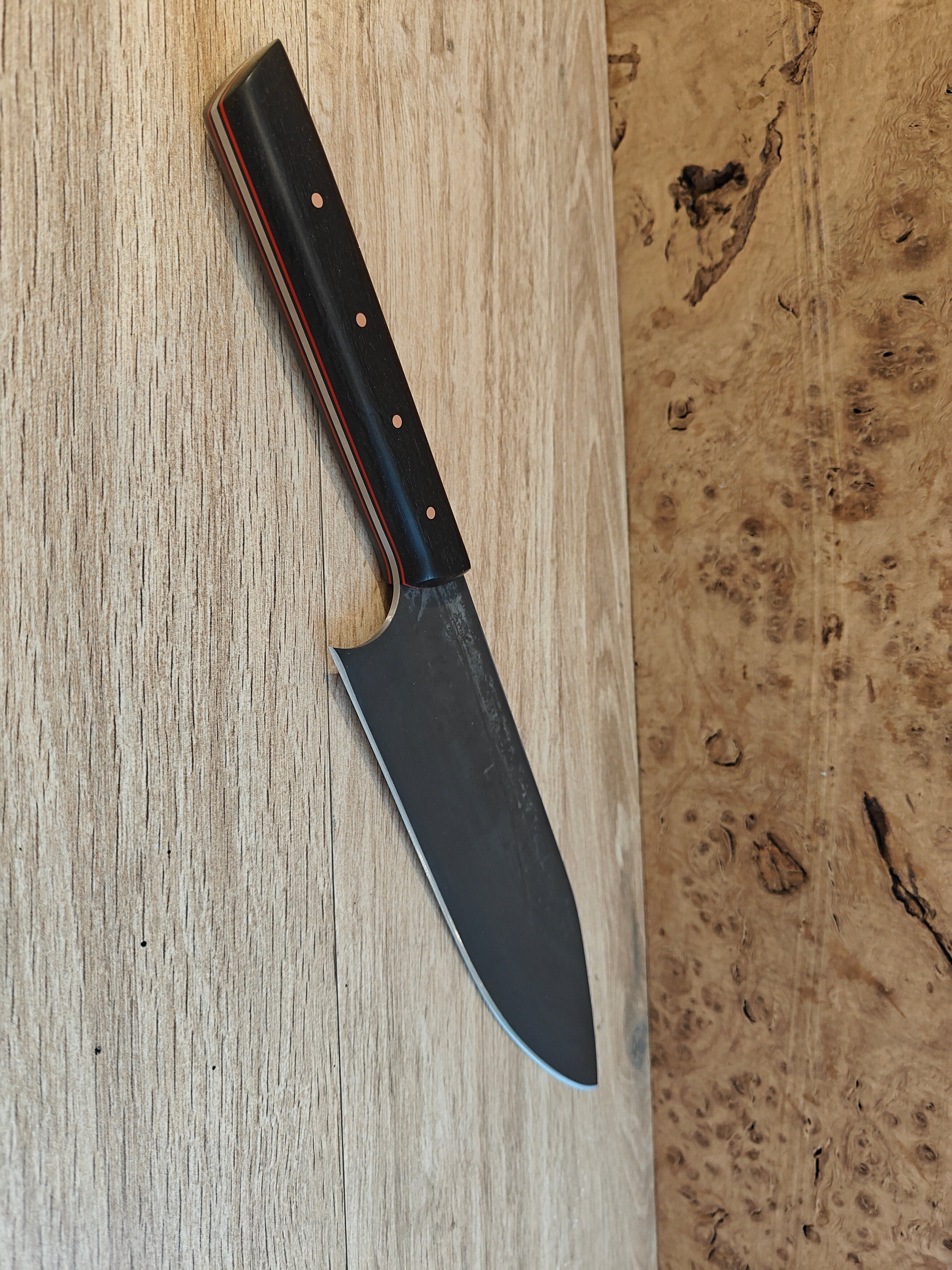 80crv2 high carbon steel slicer/chopper with irish bog oak