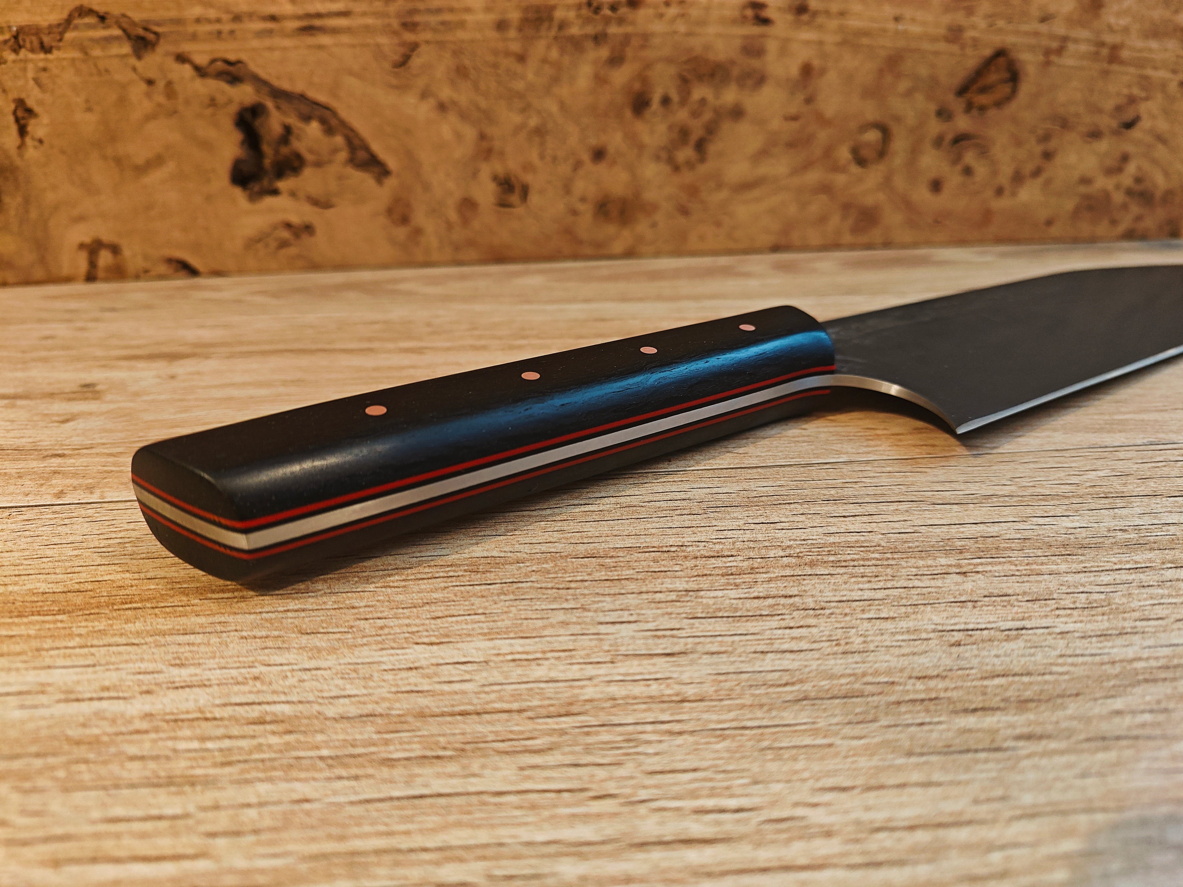 80crv2 high carbon steel slicer/chopper with irish bog oak