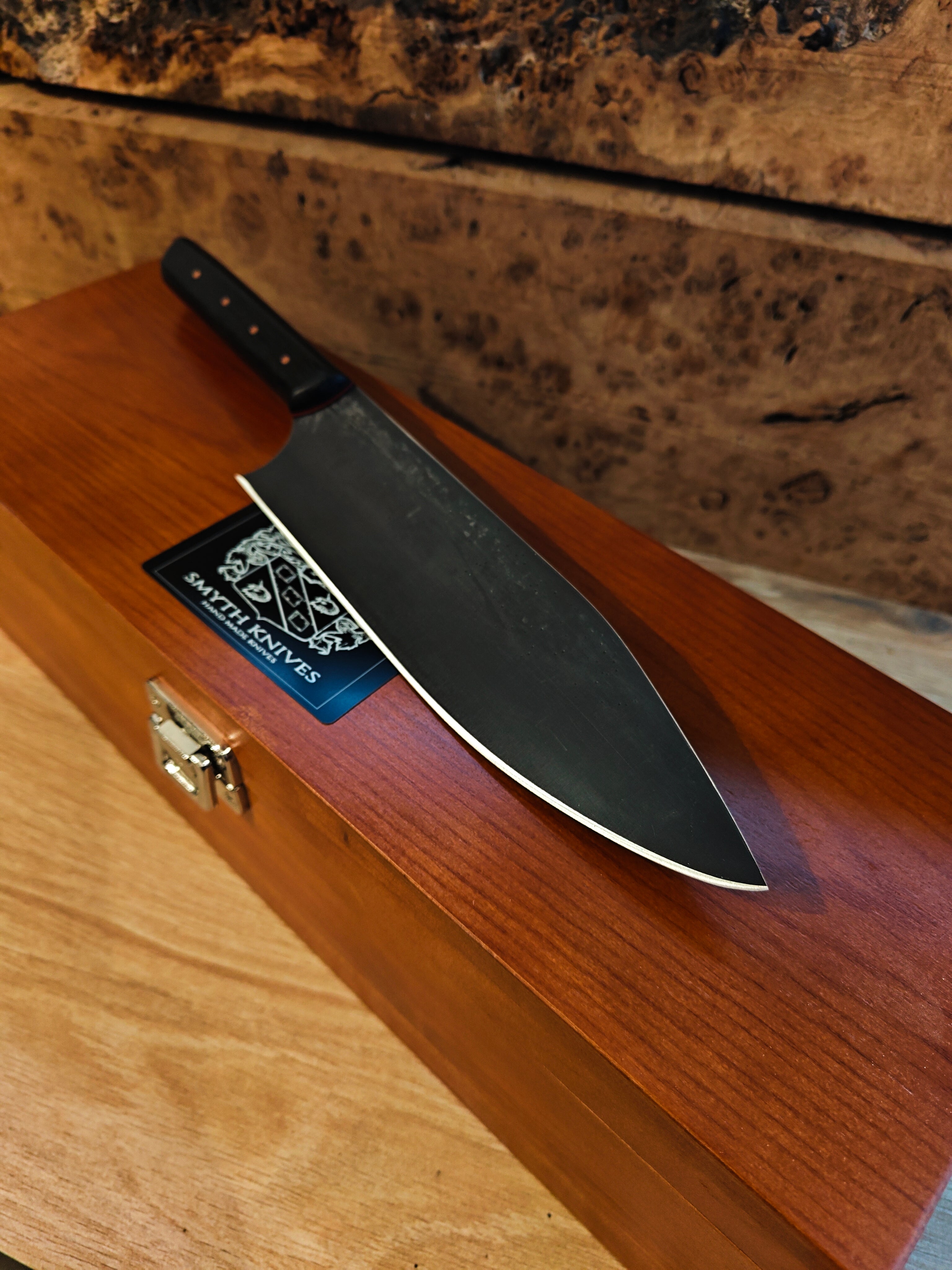 80crv2 high carbon steel slicer/chopper with irish bog oak