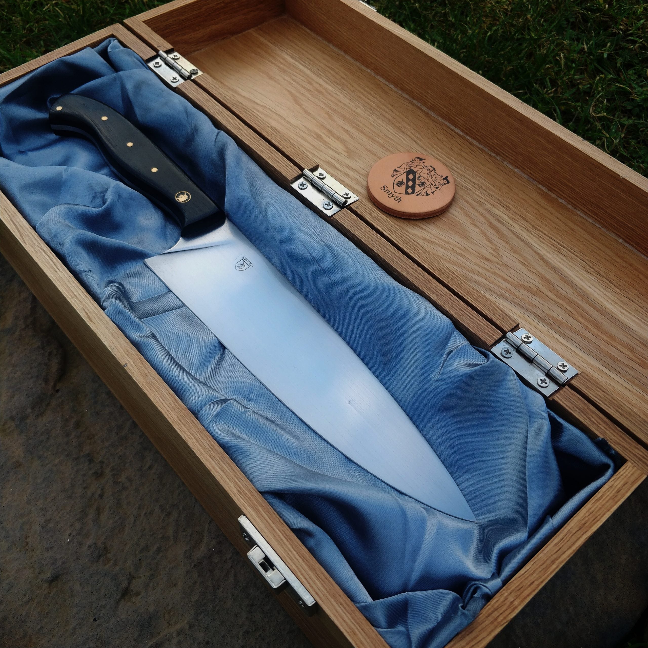 Chef knife (bog oak & brass pins
