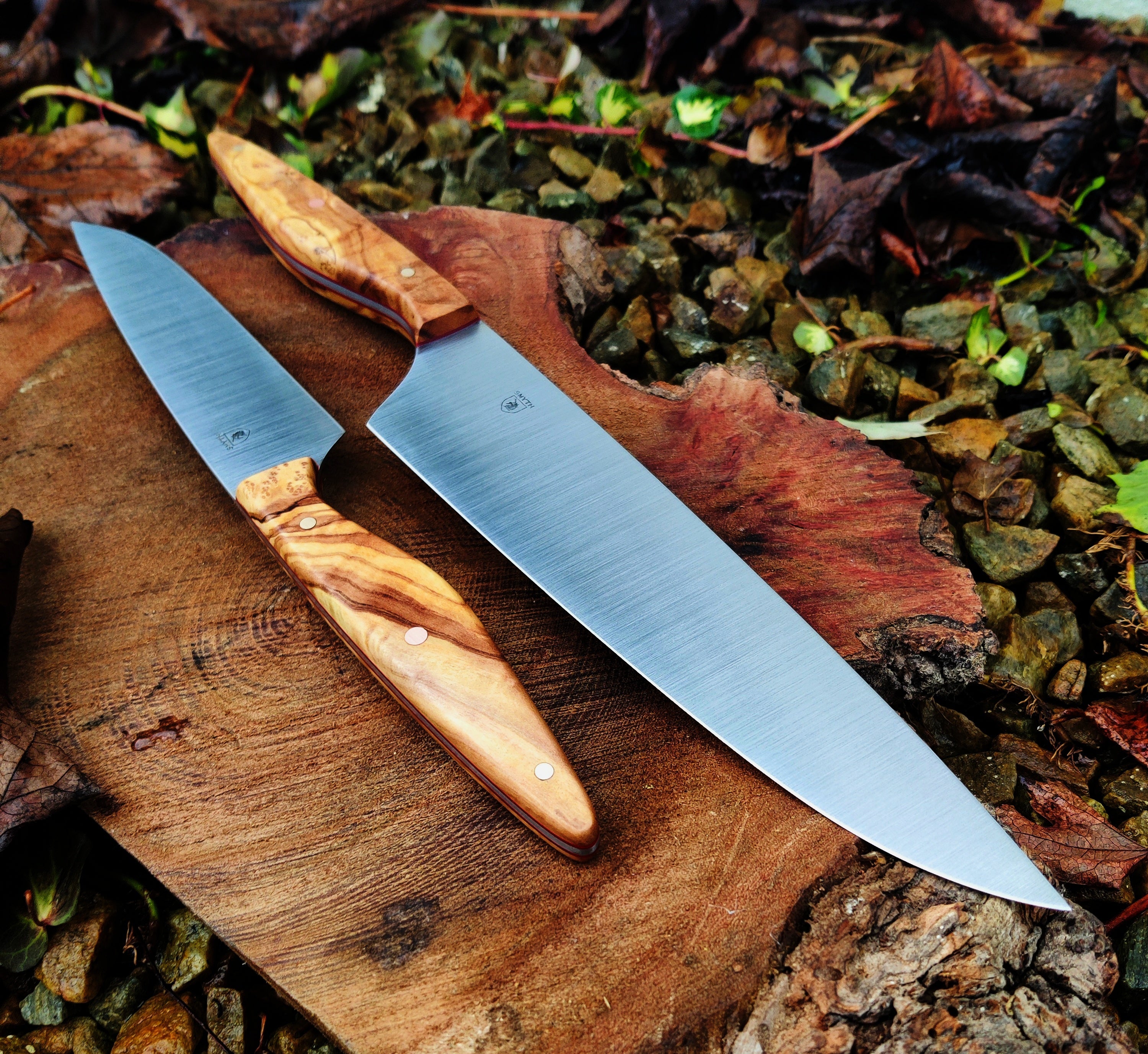 Kitchen knife set Olive wood burl