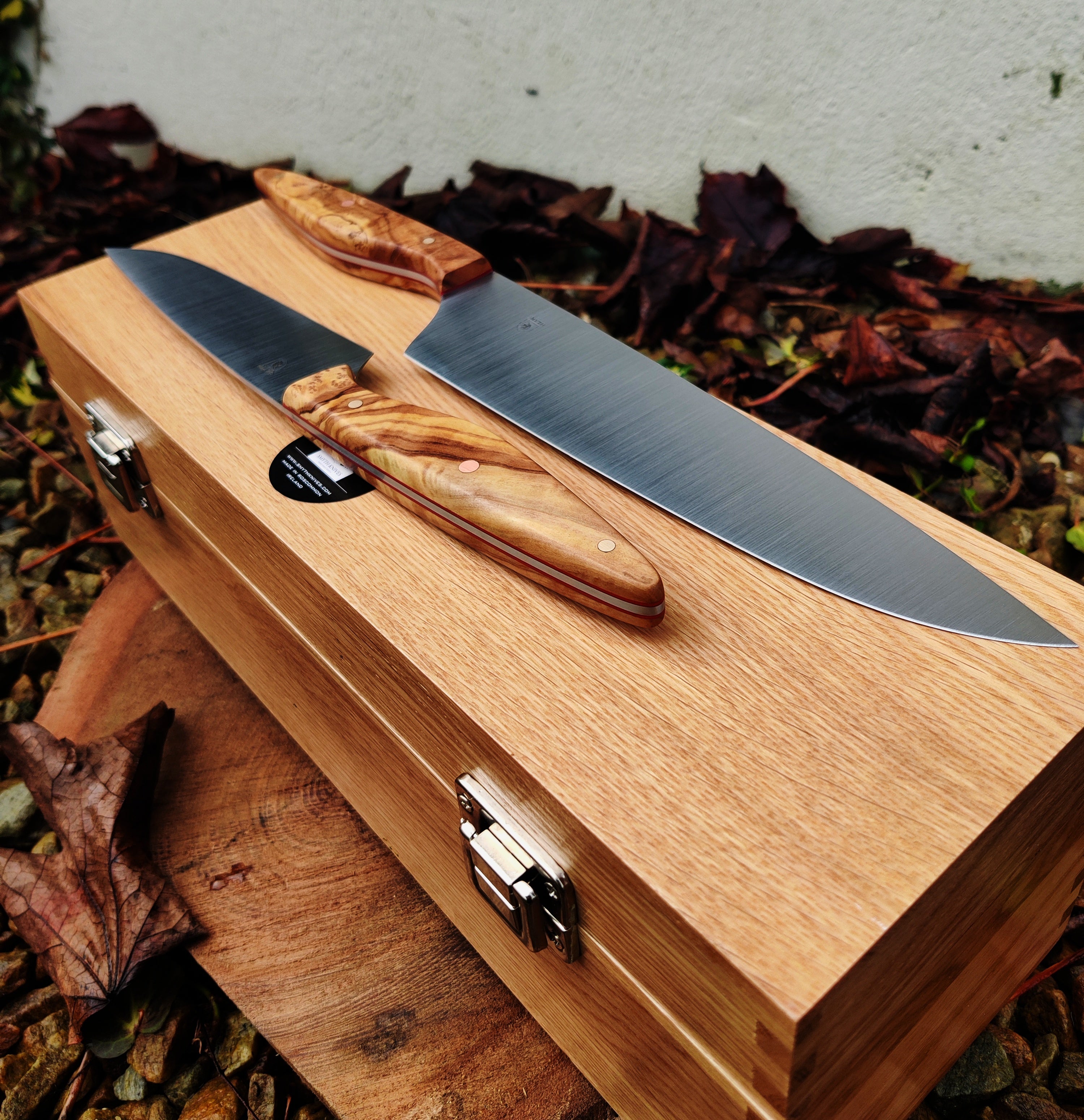 Kitchen knife set Olive wood burl